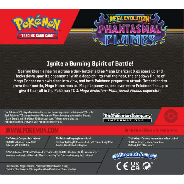 Pokemon Mega Evolution Phantasmal Flames Booster Box (36 Packs)